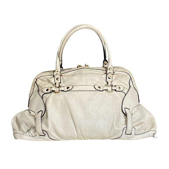 Gucci • Ivory Leather Horsebit Nail Boston Bag - Picture 3 of 16